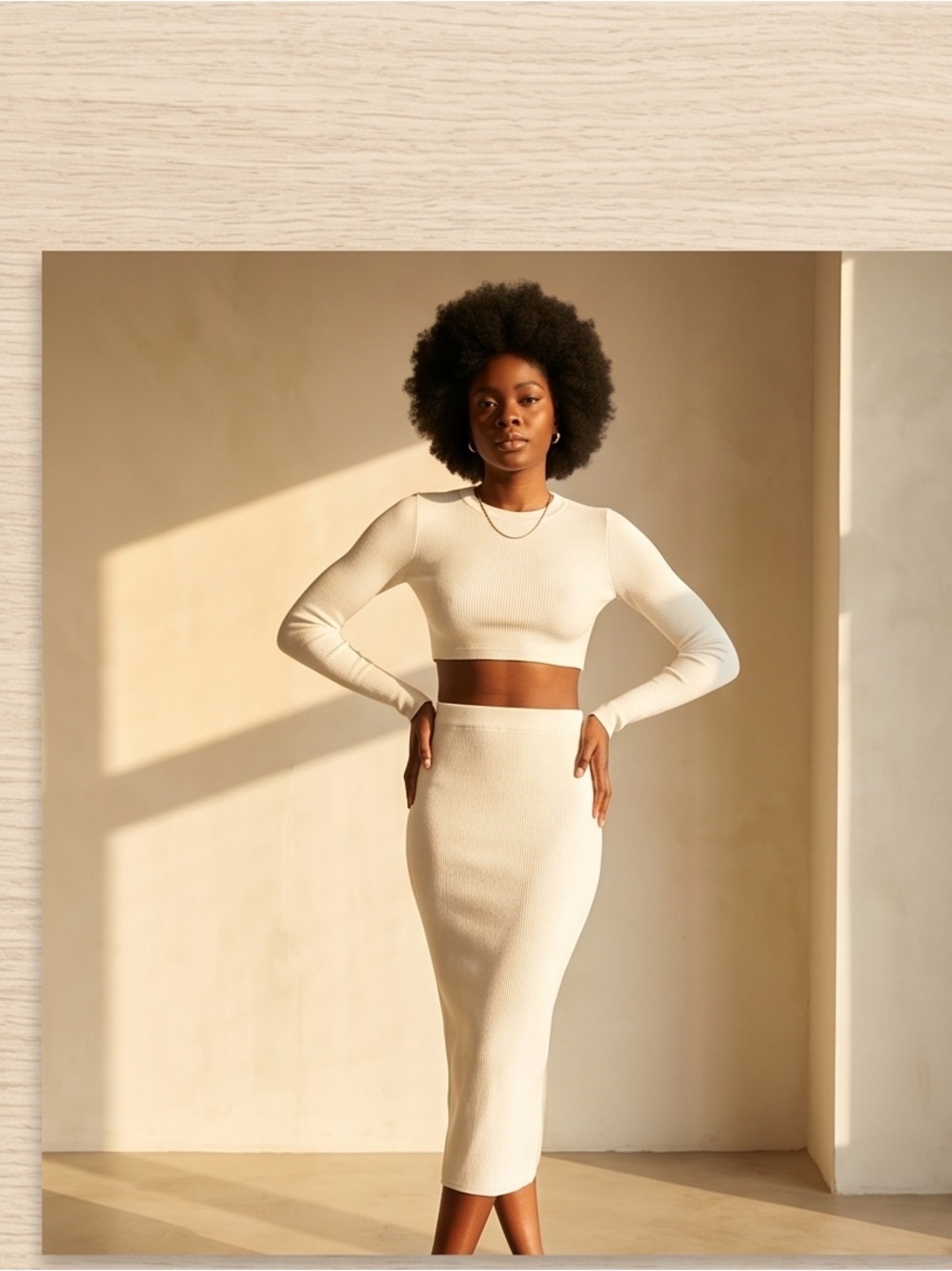 NWT Ivory Crop Top with Midi Skirt, 2 piece by Naked Wardrobe - Picture 6 of 12
